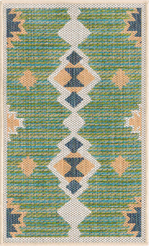 Green 2' x 3' Baja Outdoor Rectangle Rug