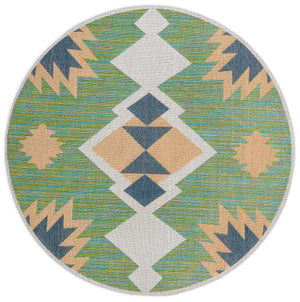 Green 8' x 8' Baja Outdoor Round Rug