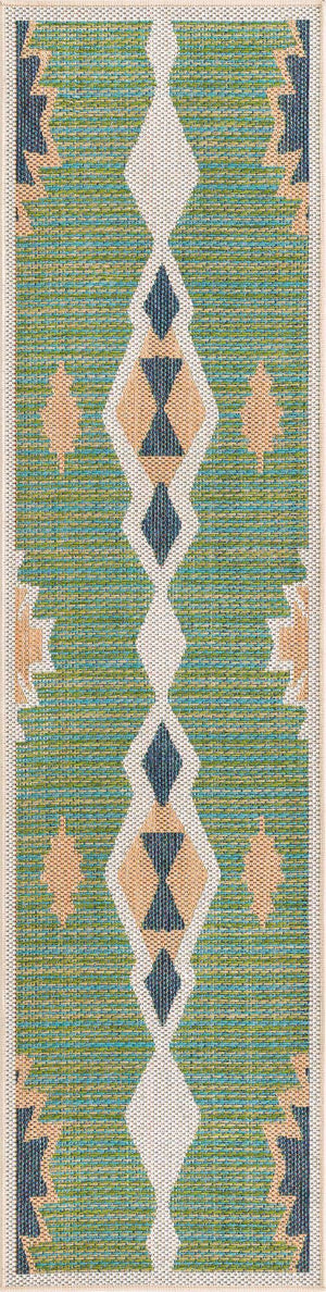 Green 2' x 8' Baja Outdoor Runner Rug