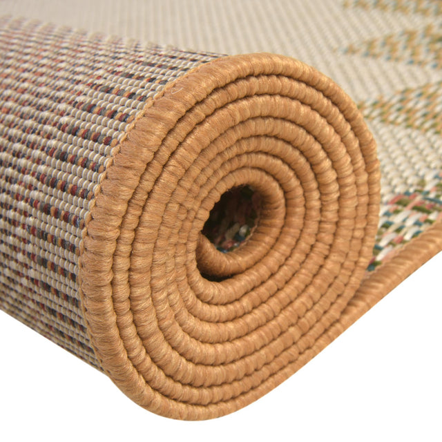 Ivory 7' 10 x 7' 10 Baja Outdoor Square Area Rug Weather Resistant for Patio, Deck, Terrace, Balcony, Porch 100% Polypropylene Modern Outside Decor for Sale at Rug Engine