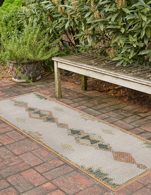 Ivory 2' x 3' 11 Baja Outdoor Runner Area Rug Weather Resistant for Patio, Deck, Terrace, Balcony, Porch 100% Polypropylene Modern Outside Decor for Sale at Rug Engine