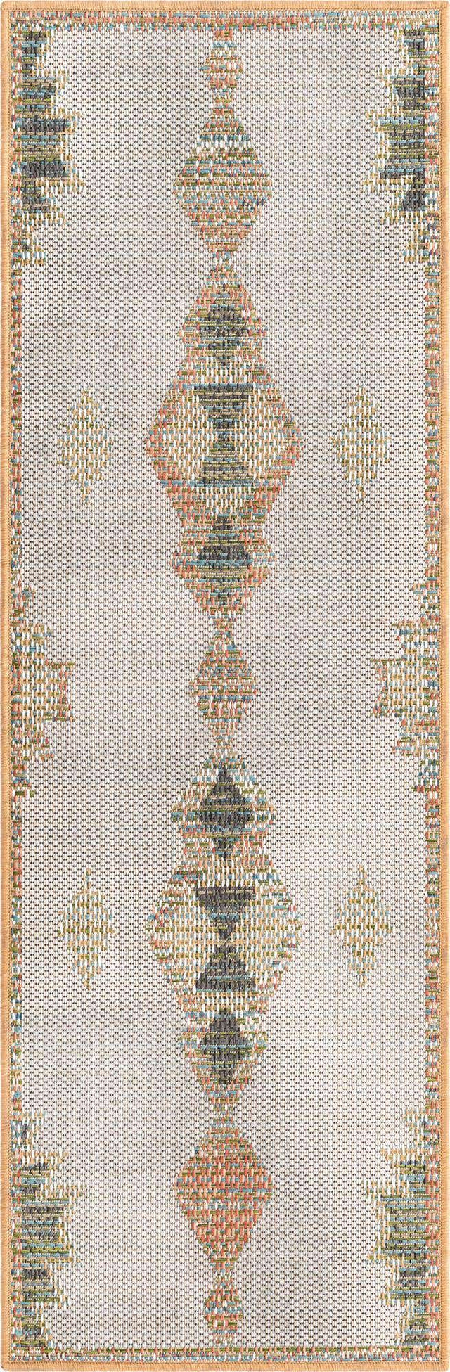 Ivory 2' x 5' 11 Baja Outdoor Runner Area Rug Weather Resistant for Patio, Deck, Terrace, Balcony, Porch 100% Polypropylene Modern Outside Decor for Sale at Rug Engine