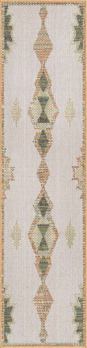 Ivory 2' x 7' 10 Baja Outdoor Runner Area Rug Weather Resistant for Patio, Deck, Terrace, Balcony, Porch 100% Polypropylene Modern Outside Decor for Sale at Rug Engine