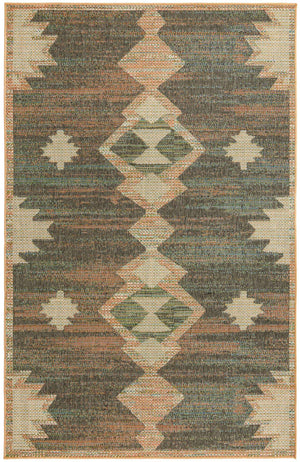 Multicolor 6' x 9' Baja Outdoor Rectangle Area Rug Weather Resistant for Patio, Deck, Terrace, Balcony, Porch 100% Polypropylene Modern Outside Decor for Sale at Rug Engine