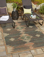 Multicolor 5' 3 x 7' 7 Baja Outdoor Rectangle Area Rug Weather Resistant for Patio, Deck, Terrace, Balcony, Porch 100% Polypropylene Modern Outside Decor for Sale at Rug Engine