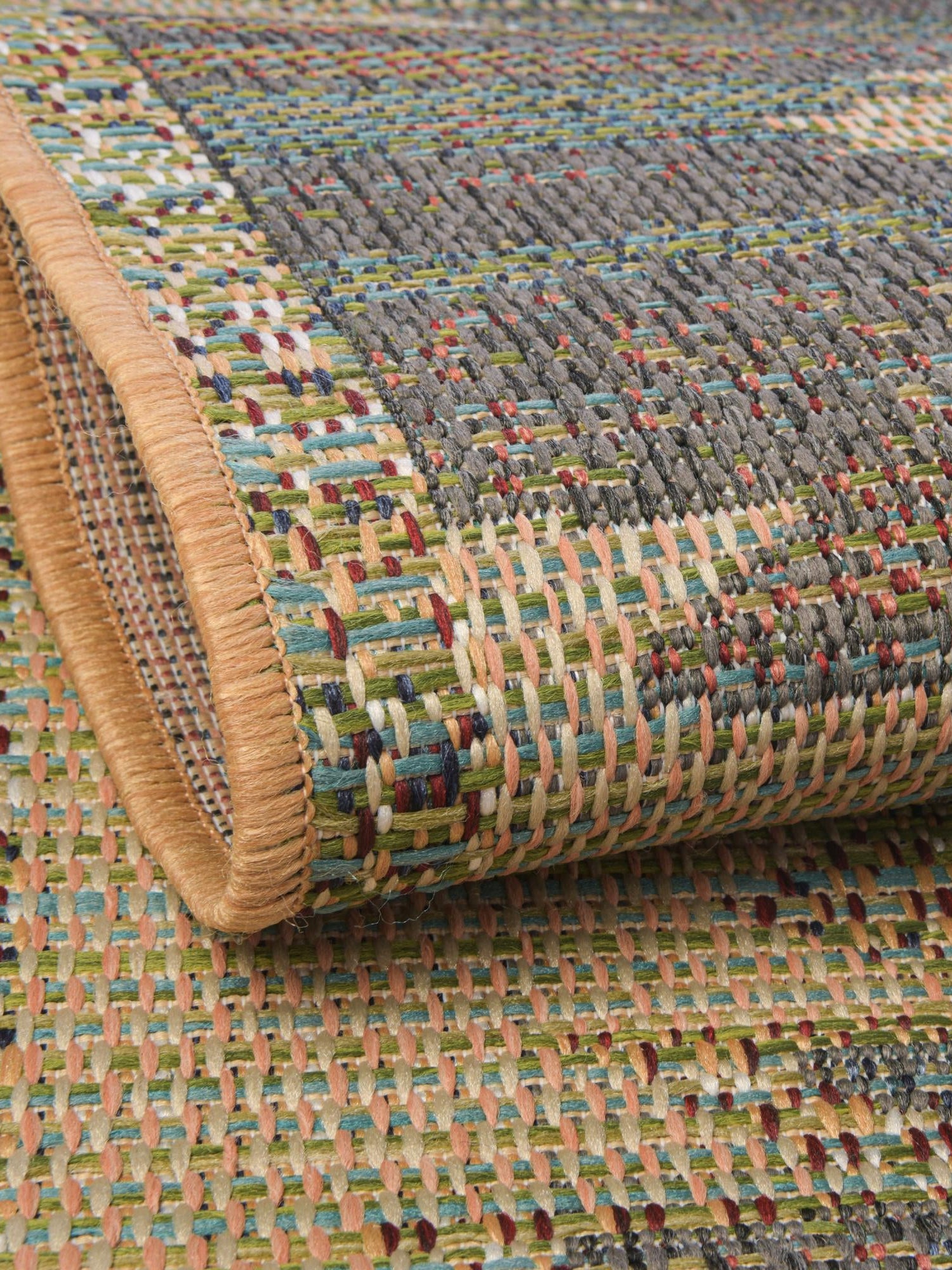 Multicolor 2' x 2' 11 Baja Outdoor Rectangle Area Rug Weather Resistant for Patio, Deck, Terrace, Balcony, Porch 100% Polypropylene Modern Outside Decor for Sale at Rug Engine