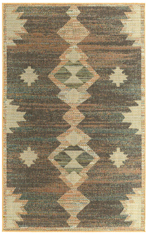 Multicolor 5' 3 x 7' 7 Baja Outdoor Rectangle Area Rug Weather Resistant for Patio, Deck, Terrace, Balcony, Porch 100% Polypropylene Modern Outside Decor for Sale at Rug Engine