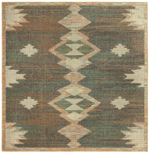 Multicolor 7' 10 x 7' 10 Baja Outdoor Square Area Rug Weather Resistant for Patio, Deck, Terrace, Balcony, Porch 100% Polypropylene Modern Outside Decor for Sale at Rug Engine