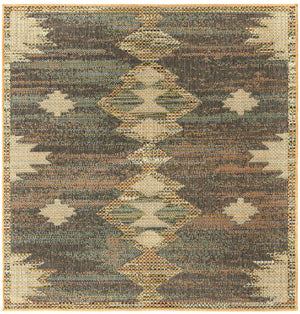 Multicolor 5' 3 x 5' 3 Baja Outdoor Square Area Rug Weather Resistant for Patio, Deck, Terrace, Balcony, Porch 100% Polypropylene Modern Outside Decor for Sale at Rug Engine