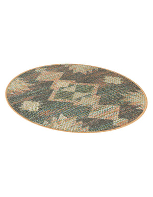 Multicolor 3' 3 x 3' 3 Baja Outdoor Round Area Rug Weather Resistant for Patio, Deck, Terrace, Balcony, Porch 100% Polypropylene Modern Outside Decor for Sale at Rug Engine