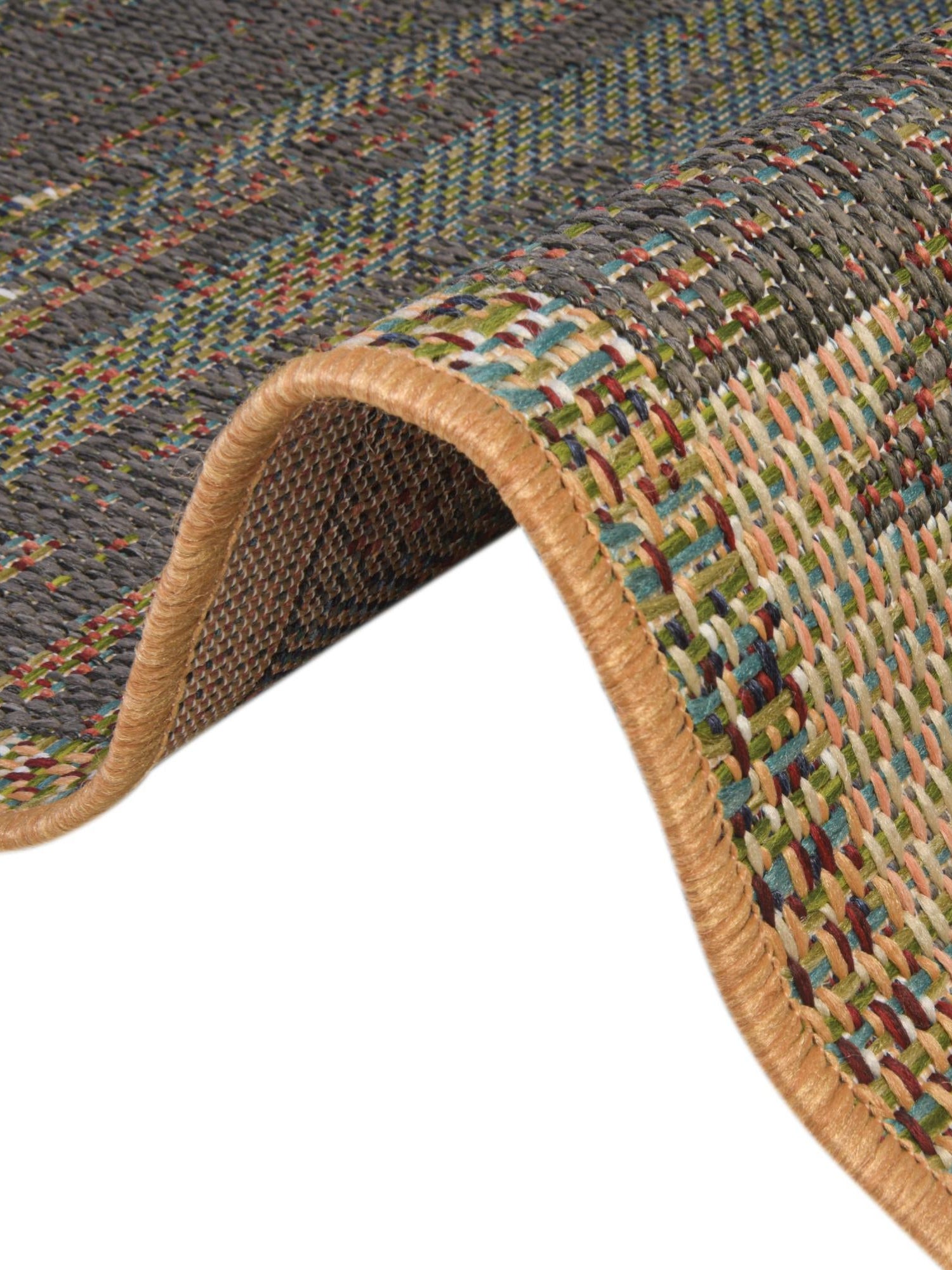 Multicolor 3' 3 x 3' 3 Baja Outdoor Round Area Rug Weather Resistant for Patio, Deck, Terrace, Balcony, Porch 100% Polypropylene Modern Outside Decor for Sale at Rug Engine