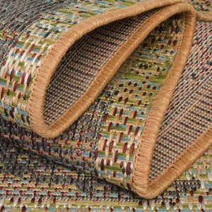 Multicolor 5' 3 x 5' 3 Baja Outdoor Round Area Rug Weather Resistant for Patio, Deck, Terrace, Balcony, Porch 100% Polypropylene Modern Outside Decor for Sale at Rug Engine