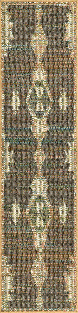 Multicolor 2' x 7' 10 Baja Outdoor Runner Area Rug Weather Resistant for Patio, Deck, Terrace, Balcony, Porch 100% Polypropylene Modern Outside Decor for Sale at Rug Engine