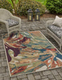 Multicolor 6' x 9' Baja Outdoor Rectangle Area Rug Weather Resistant for Patio, Deck, Terrace, Balcony, Porch 100% Polypropylene Modern Outside Decor for Sale at Rug Engine