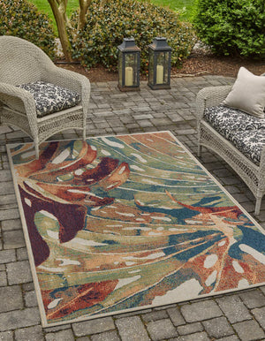 Multicolor 7' 10 x 10' Baja Outdoor Rectangle Area Rug Weather Resistant for Patio, Deck, Terrace, Balcony, Porch 100% Polypropylene Modern Outside Decor for Sale at Rug Engine