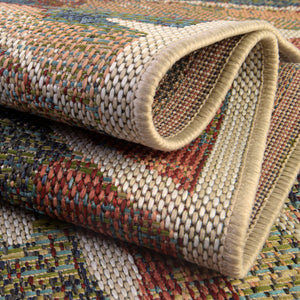 Multicolor 7' 10 x 10' Baja Outdoor Rectangle Area Rug Weather Resistant for Patio, Deck, Terrace, Balcony, Porch 100% Polypropylene Modern Outside Decor for Sale at Rug Engine