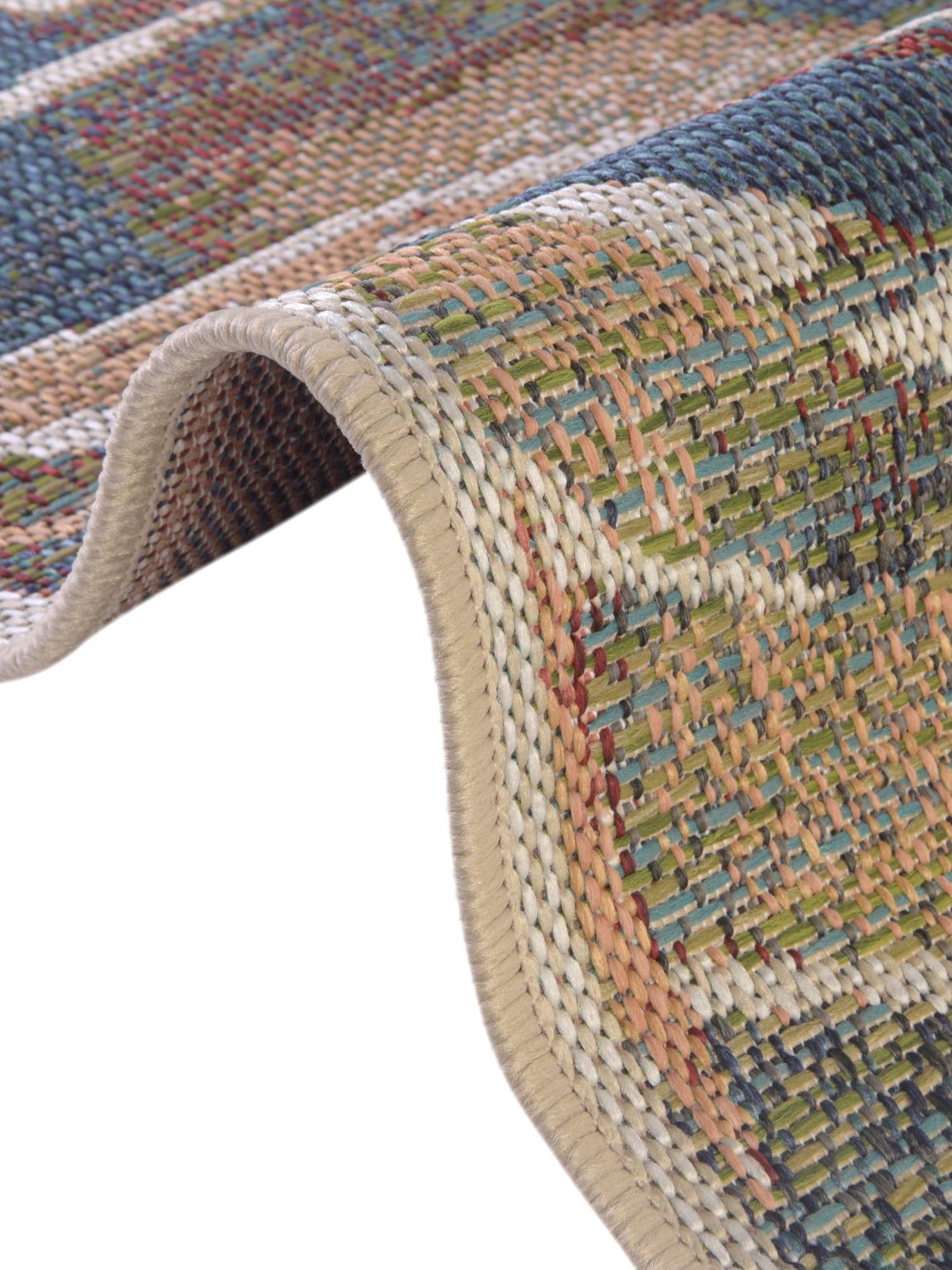 Multicolor 6' 1 x 6' 1 Baja Outdoor Square Area Rug Weather Resistant for Patio, Deck, Terrace, Balcony, Porch 100% Polypropylene Modern Outside Decor for Sale at Rug Engine