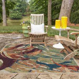 Multicolor 5' 3 x 5' 3 Baja Outdoor Square Area Rug Weather Resistant for Patio, Deck, Terrace, Balcony, Porch 100% Polypropylene Modern Outside Decor for Sale at Rug Engine