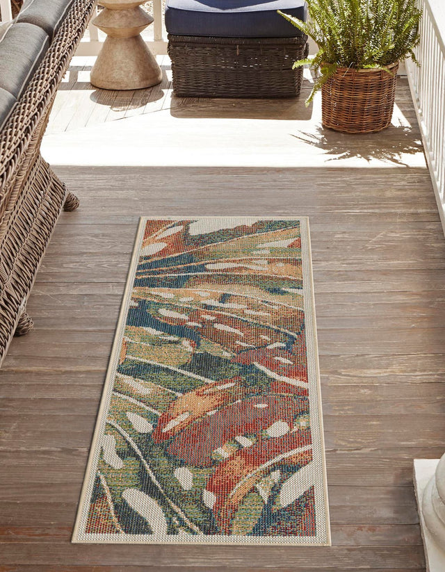Multicolor 2' x 5' 11 Baja Outdoor Runner Area Rug Weather Resistant for Patio, Deck, Terrace, Balcony, Porch 100% Polypropylene Modern Outside Decor for Sale at Rug Engine
