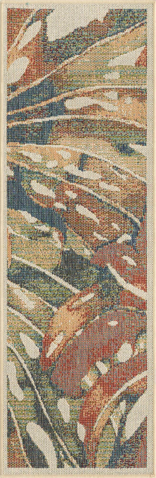 Multicolor 2' x 5' 11 Baja Outdoor Runner Area Rug Weather Resistant for Patio, Deck, Terrace, Balcony, Porch 100% Polypropylene Modern Outside Decor for Sale at Rug Engine