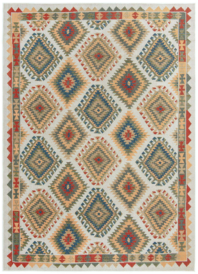 Ivory 9' x 12' Baja Outdoor Rectangle Area Rug Weather Resistant for Patio, Deck, Terrace, Balcony, Porch 100% Polypropylene Modern Outside Decor for Sale at Rug Engine
