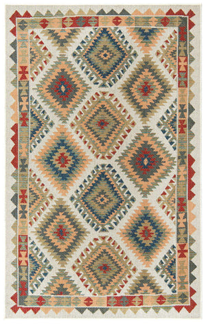 Ivory 5' 3 x 8' Baja Outdoor Rectangle Area Rug Weather Resistant for Patio, Deck, Terrace, Balcony, Porch 100% Polypropylene Modern Outside Decor for Sale at Rug Engine