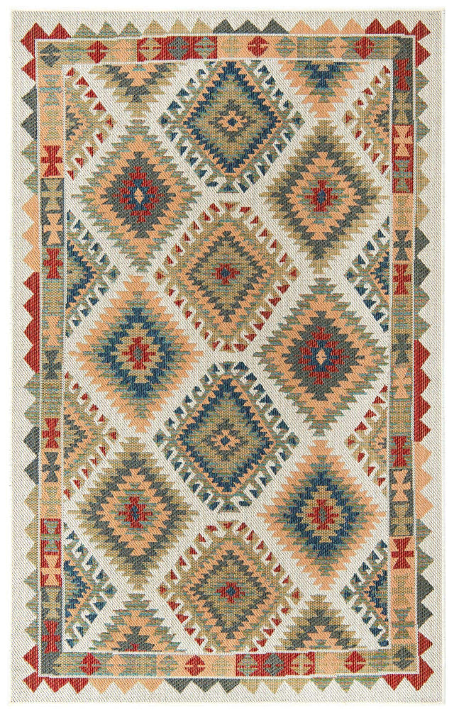 Ivory 5' 3 x 8' Baja Outdoor Rectangle Area Rug Weather Resistant for Patio, Deck, Terrace, Balcony, Porch 100% Polypropylene Modern Outside Decor for Sale at Rug Engine