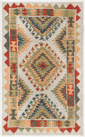 Ivory 2' x 3' Baja Outdoor Rectangle Area Rug Weather Resistant for Patio, Deck, Terrace, Balcony, Porch 100% Polypropylene Modern Outside Decor for Sale at Rug Engine