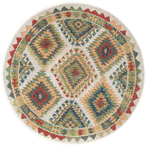 Ivory 3' x 3' Baja Outdoor Round Area Rug Weather Resistant for Patio, Deck, Terrace, Balcony, Porch 100% Polypropylene Modern Outside Decor for Sale at Rug Engine