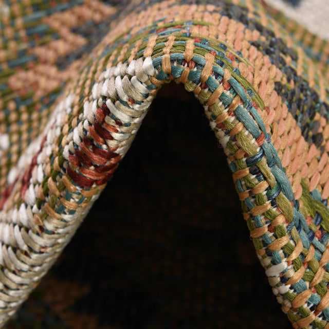 Ivory 3' x 3' Baja Outdoor Round Area Rug Weather Resistant for Patio, Deck, Terrace, Balcony, Porch 100% Polypropylene Modern Outside Decor for Sale at Rug Engine