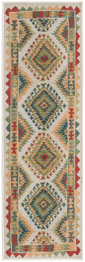 Ivory 2' x 6' Baja Outdoor Runner Area Rug Weather Resistant for Patio, Deck, Terrace, Balcony, Porch 100% Polypropylene Modern Outside Decor for Sale at Rug Engine