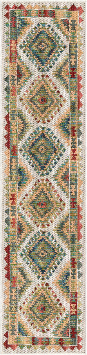 Ivory 2' x 7' 10 Baja Outdoor Runner Area Rug Weather Resistant for Patio, Deck, Terrace, Balcony, Porch 100% Polypropylene Modern Outside Decor for Sale at Rug Engine