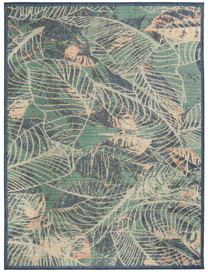 Blue 7' 10 x 10' Baja Outdoor Rectangle Area Rug Weather Resistant for Patio, Deck, Terrace, Balcony, Porch 100% Polypropylene Modern Outside Decor for Sale at Rug Engine