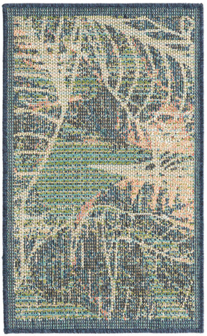 Blue 2' x 3' Baja Outdoor Rectangle Rug