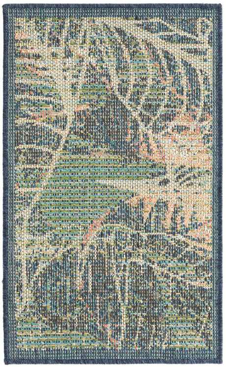 Blue 2' x 3' Baja Outdoor Rectangle Rug