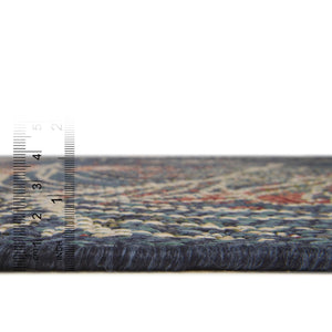 Blue 7' 10 x 7' 10 Baja Outdoor Round Area Rug Weather Resistant for Patio, Deck, Terrace, Balcony, Porch 100% Polypropylene Modern Outside Decor for Sale at Rug Engine