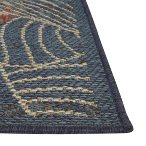 Blue 2' x 7' 10 Baja Outdoor Runner Area Rug Weather Resistant for Patio, Deck, Terrace, Balcony, Porch 100% Polypropylene Modern Outside Decor for Sale at Rug Engine
