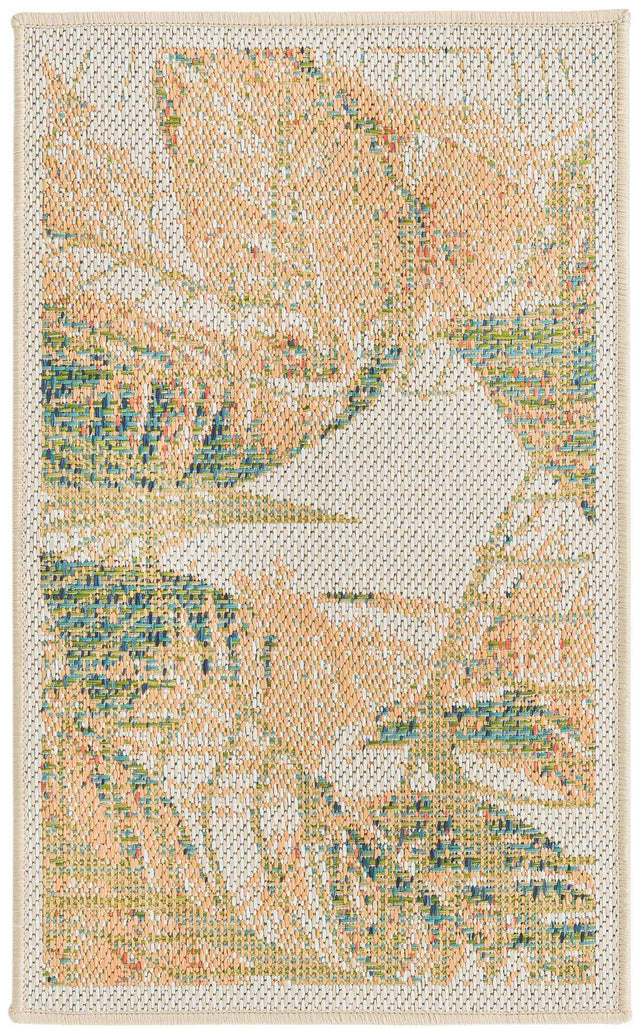 Ivory 2' x 3' Baja Outdoor Rectangle Area Rug Weather Resistant for Patio, Deck, Terrace, Balcony, Porch 100% Polypropylene Modern Outside Decor for Sale at Rug Engine