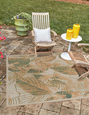 Ivory 7' 10 x 7' 10 Baja Outdoor Square Area Rug Weather Resistant for Patio, Deck, Terrace, Balcony, Porch 100% Polypropylene Modern Outside Decor for Sale at Rug Engine