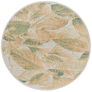 Ivory 7' 10 x 7' 10 Baja Outdoor Round Area Rug Weather Resistant for Patio, Deck, Terrace, Balcony, Porch 100% Polypropylene Modern Outside Decor for Sale at Rug Engine