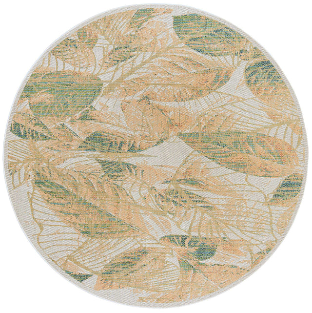 Ivory 7' 10 x 7' 10 Baja Outdoor Round Area Rug Weather Resistant for Patio, Deck, Terrace, Balcony, Porch 100% Polypropylene Modern Outside Decor for Sale at Rug Engine