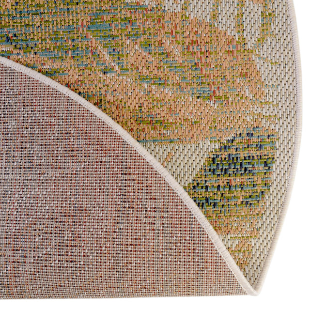 Ivory 3' 3 x 3' 3 Baja Outdoor Round Area Rug Weather Resistant for Patio, Deck, Terrace, Balcony, Porch 100% Polypropylene Modern Outside Decor for Sale at Rug Engine