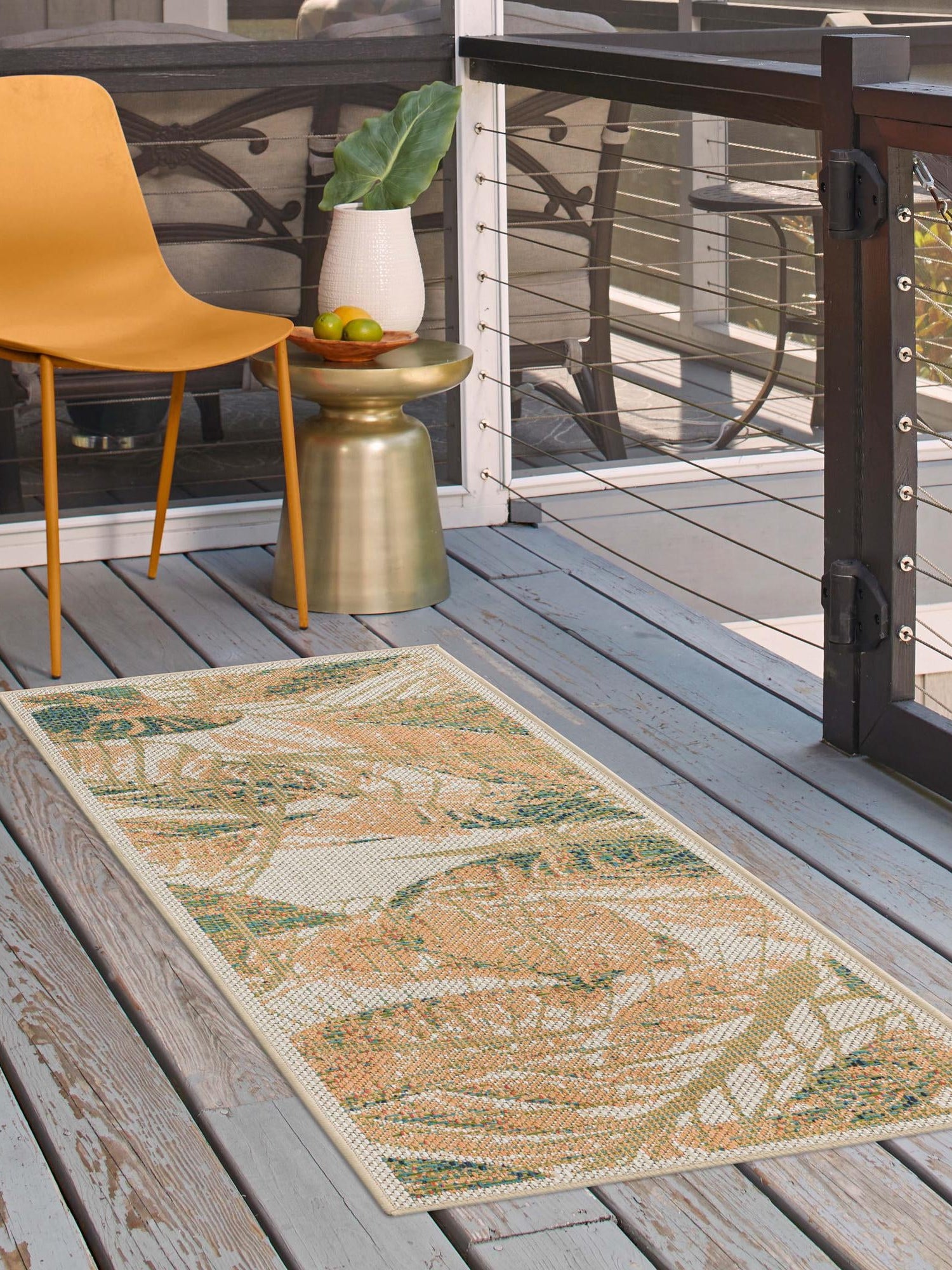 Ivory 2' x 4' Baja Outdoor Runner Area Rug Weather Resistant for Patio, Deck, Terrace, Balcony, Porch 100% Polypropylene Modern Outside Decor for Sale at Rug Engine