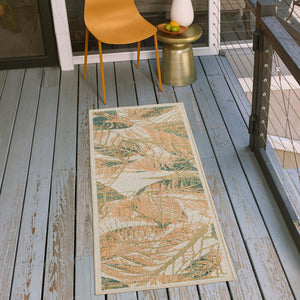 Ivory 2' x 5' 11 Baja Outdoor Runner Area Rug Weather Resistant for Patio, Deck, Terrace, Balcony, Porch 100% Polypropylene Modern Outside Decor for Sale at Rug Engine