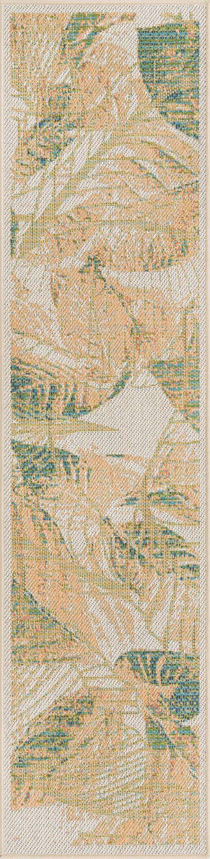 Ivory 2' x 7' 10 Baja Outdoor Runner Area Rug Weather Resistant for Patio, Deck, Terrace, Balcony, Porch 100% Polypropylene Modern Outside Decor for Sale at Rug Engine