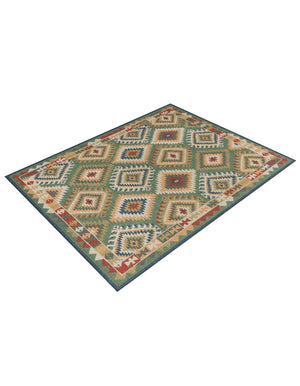Green 7' 10 x 10' Baja Outdoor Rectangle Area Rug Weather Resistant for Patio, Deck, Terrace, Balcony, Porch 100% Polypropylene Modern Outside Decor for Sale at Rug Engine