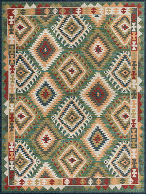 Green 7' 10 x 10' Baja Outdoor Rectangle Area Rug Weather Resistant for Patio, Deck, Terrace, Balcony, Porch 100% Polypropylene Modern Outside Decor for Sale at Rug Engine