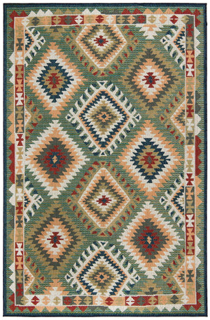 Green 6' x 9' Baja Outdoor Rectangle Area Rug Weather Resistant for Patio, Deck, Terrace, Balcony, Porch 100% Polypropylene Modern Outside Decor for Sale at Rug Engine