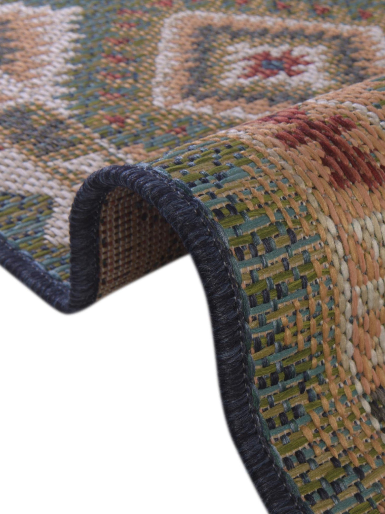 Green 5' 3 x 7' 7 Baja Outdoor Rectangle Area Rug Weather Resistant for Patio, Deck, Terrace, Balcony, Porch 100% Polypropylene Modern Outside Decor for Sale at Rug Engine