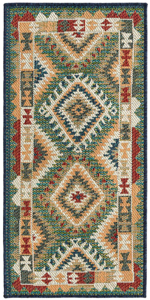 Green 2' x 4' Baja Outdoor Runner Area Rug Weather Resistant for Patio, Deck, Terrace, Balcony, Porch 100% Polypropylene Modern Outside Decor for Sale at Rug Engine